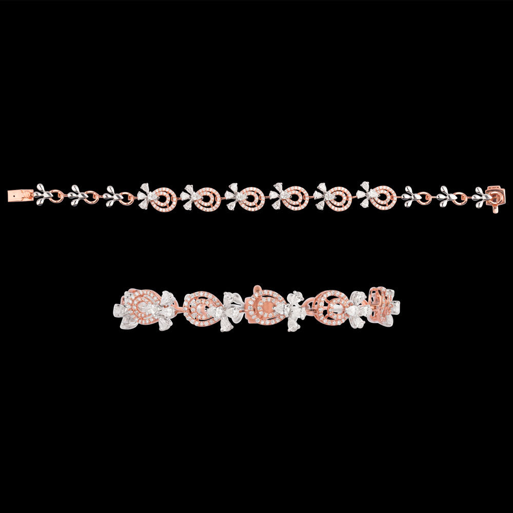 18K Two Tone Gold Diamond Bracelet - 2.975ct VS-SI-FG