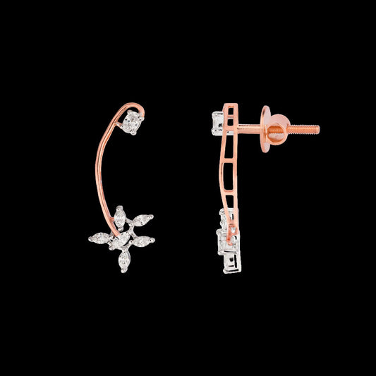 18K Two Tone Gold Diamond Earrings - 0.559ct VVS-FG