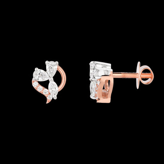 18K Rose Gold Diamond Earrings - 0.405ct VVS-VS-EF