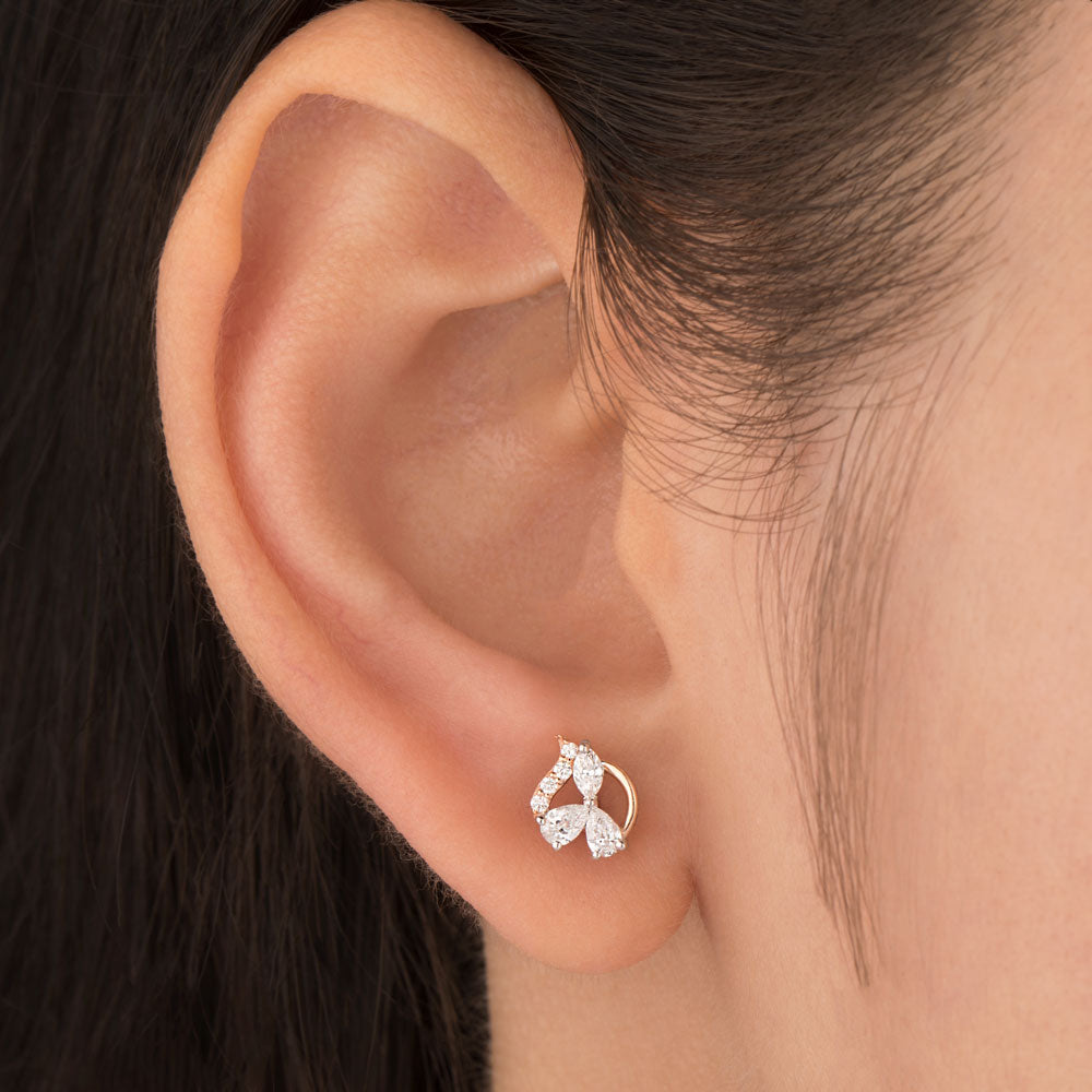 18K Rose Gold Diamond Earrings - 0.405ct VVS-VS-EF