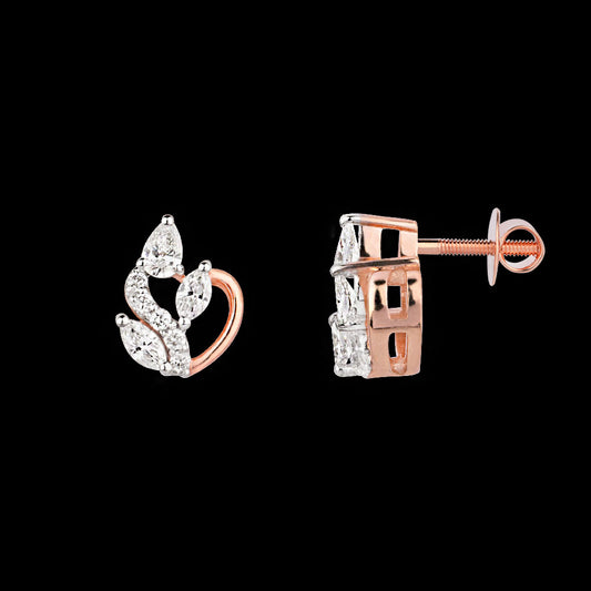 18K Rose Gold Diamond Earrings - 0.314ct VVS-VS-EF