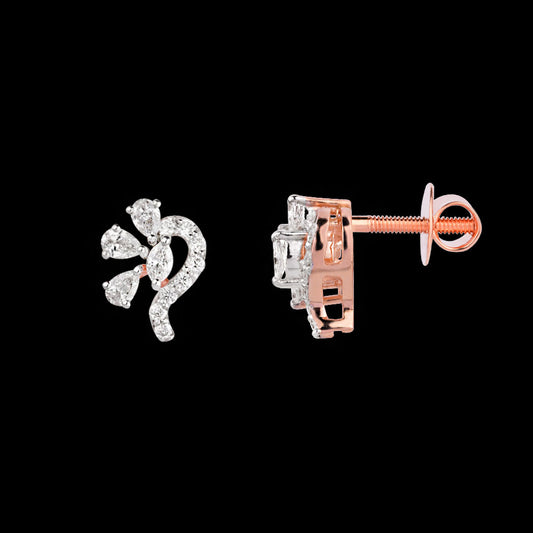 18K Two Tone Gold Diamond Earrings - 0.366ct VVS-VS-EF