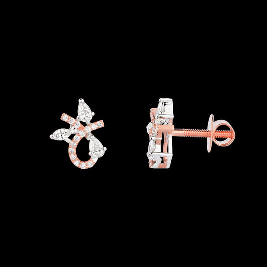 18K Rose Gold Diamond Earrings - 0.486ct VVS-VS-EF