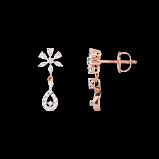 18K Two Tone Gold Diamond Earrings - 0.569ct VVS-VS-EF
