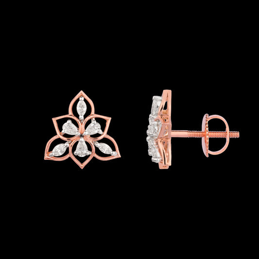 18K Two Tone Gold Diamond Earrings - 0.44ct VVS-FG