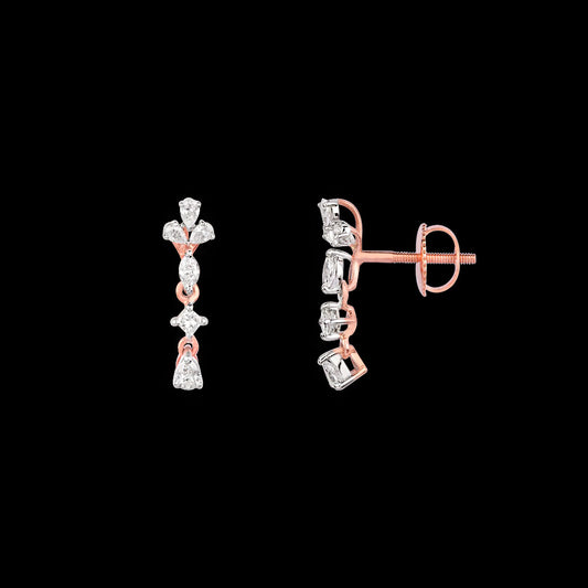 18K Two Tone Gold Diamond Earrings - 0.523ct VS-SI-EF