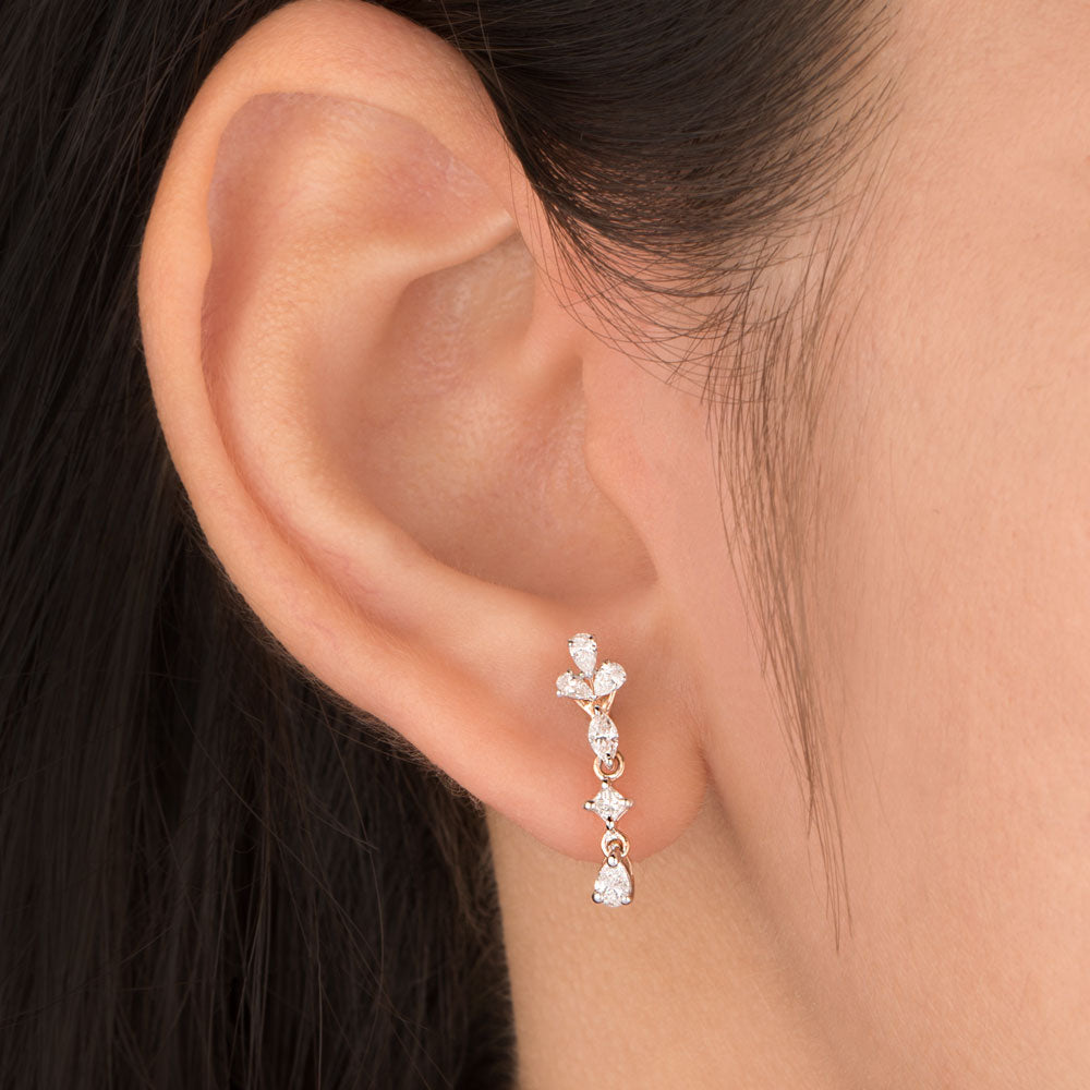 18K Two Tone Gold Diamond Earrings - 0.523ct VS-SI-EF