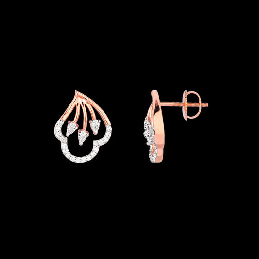 18K Two Tone Gold Diamond Earrings - 0.337ct VVS-VS-EF