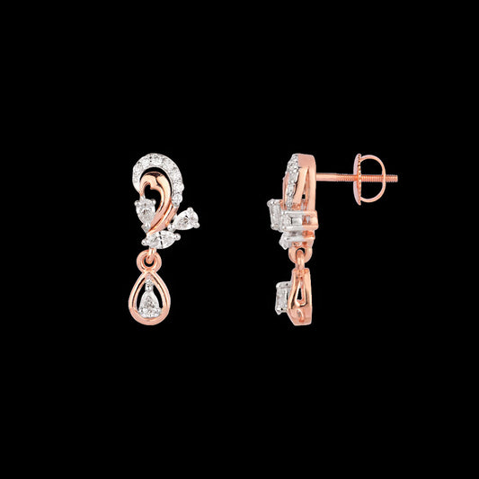 18K Two Tone Gold Diamond Earrings - 0.375ct VVS-VS-EF