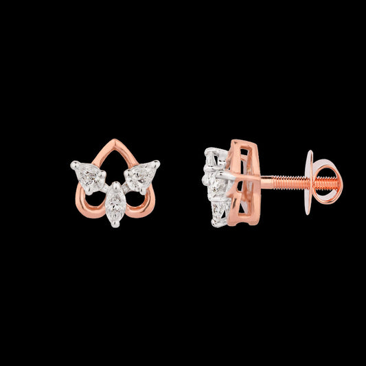 18K Two Tone Gold Diamond Earrings - 0.216ct VVS-FG