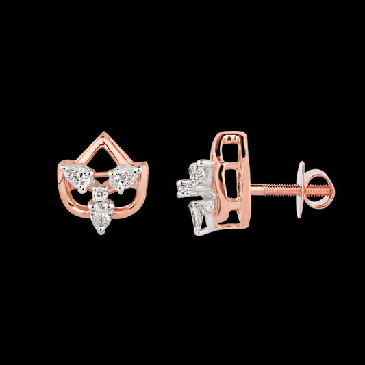 18K Two Tone Gold Diamond Earrings - 0.206ct VVS-FG