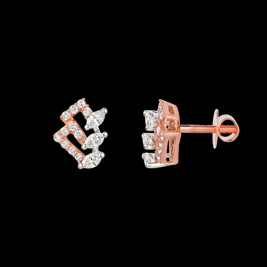 18K Two Tone Gold Diamond Earrings - 0.272ct VVS-FG