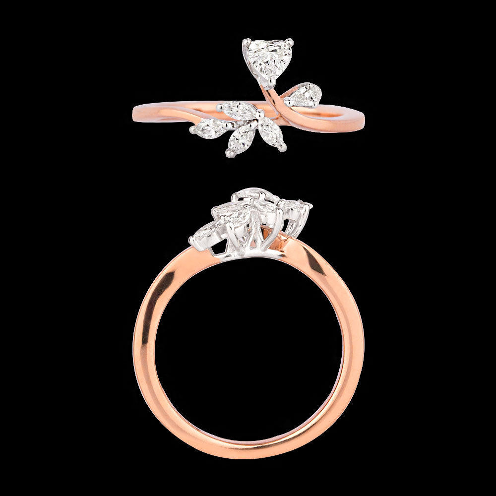 18K Two Tone Gold Diamond Ring - 0.365ct VVS-FG