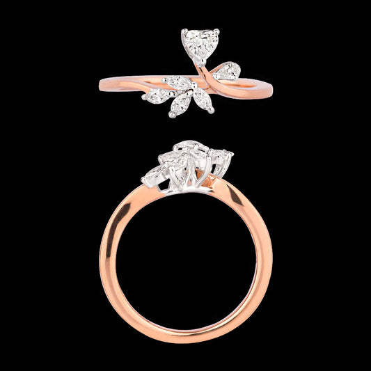 18K Two Tone Gold Diamond Ring - 0.365ct VVS-FG