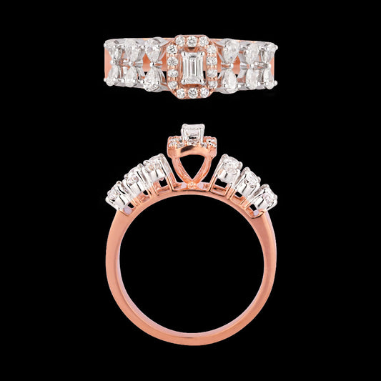 18K Two Tone Gold Diamond Ring - 0.596ct VVS-FG