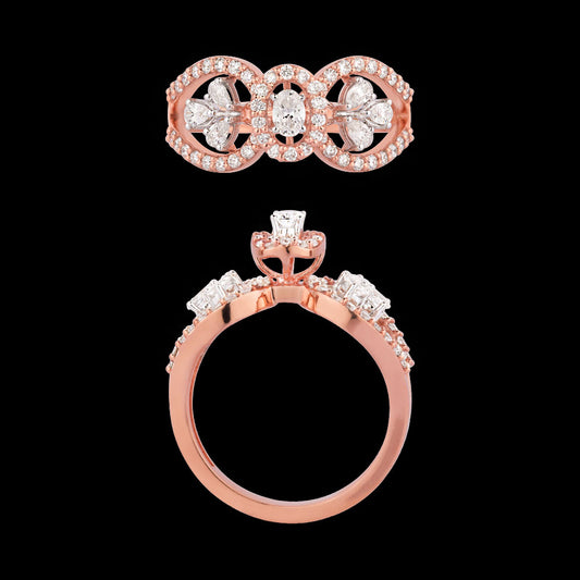 18K Two Tone Gold Diamond Ring - 0.704ct VVS-FG