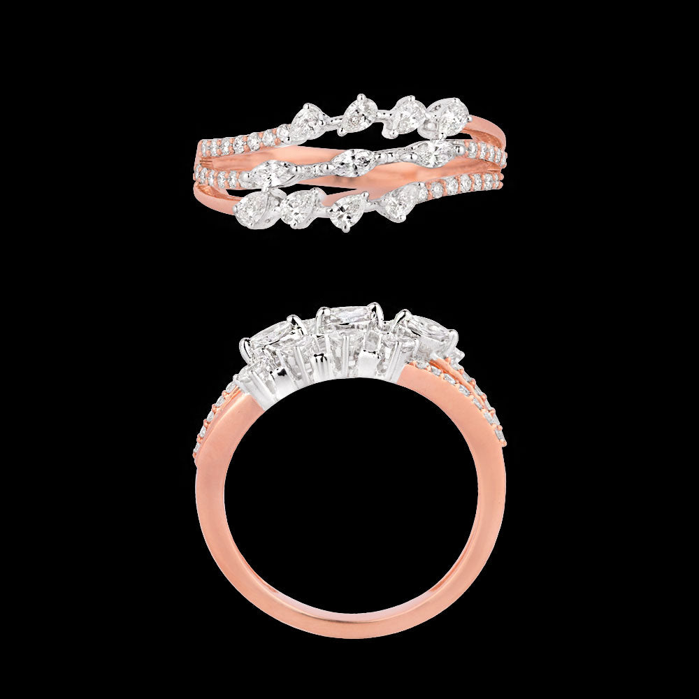18K Two Tone Gold Diamond Ring - 0.521ct VVS-VS-EF