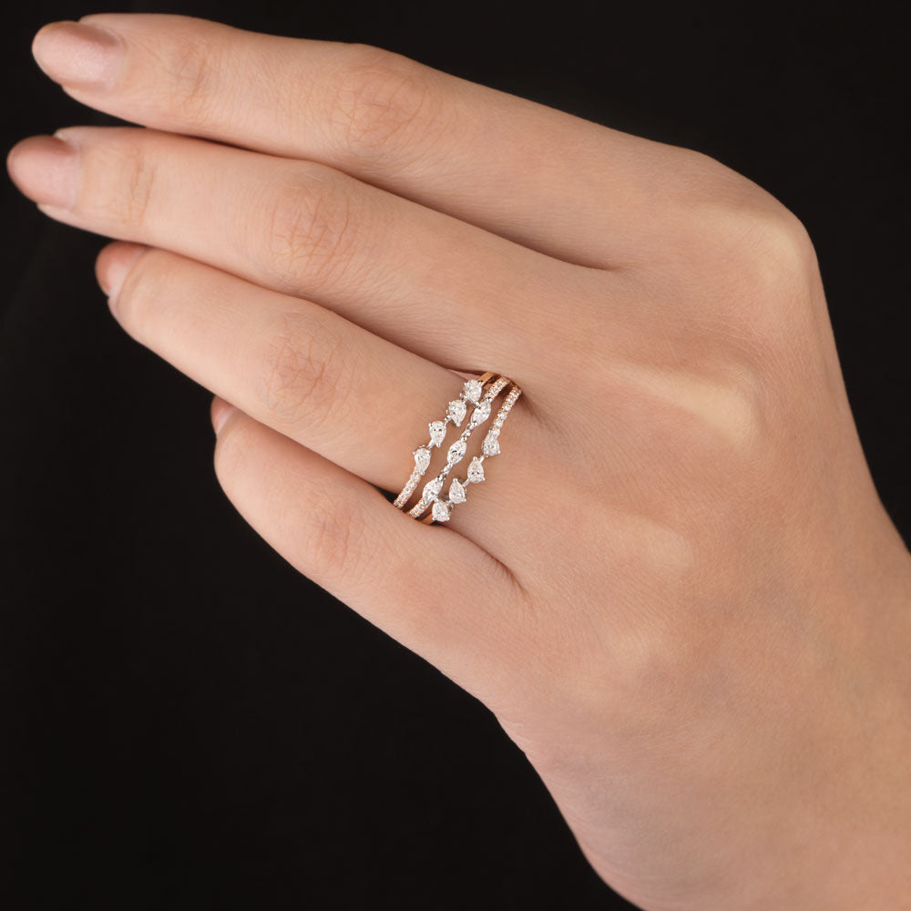18K Two Tone Gold Diamond Ring - 0.521ct VVS-VS-EF