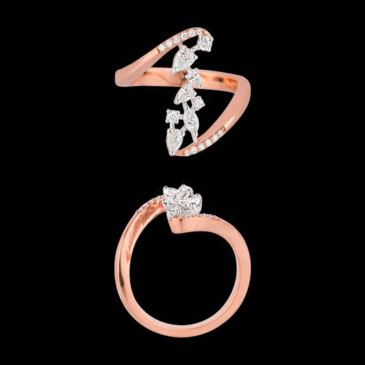 18K Two Tone Gold Diamond Ring - 0.496ct VVS-EF