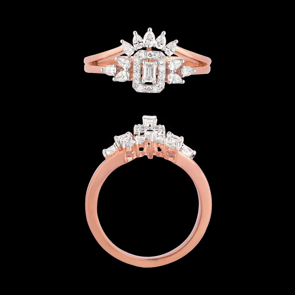 18K Two Tone Gold Diamond Ring - 0.554ct VVS-FG