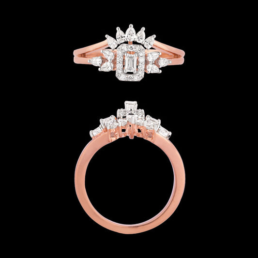 18K Two Tone Gold Diamond Ring - 0.554ct VVS-FG