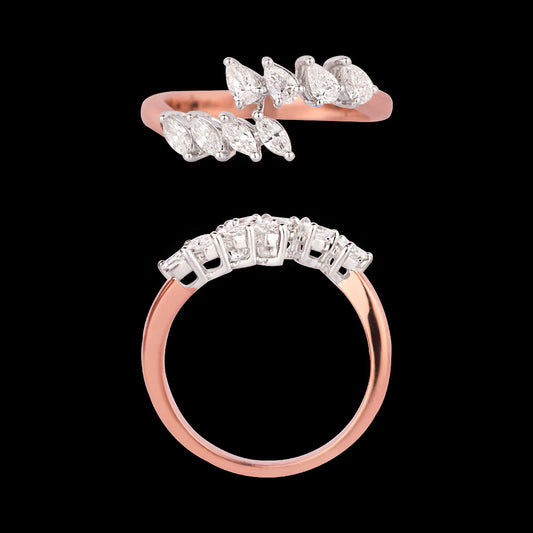 18K Two Tone Gold Diamond Ring - 0.479ct VVS-VS-EF