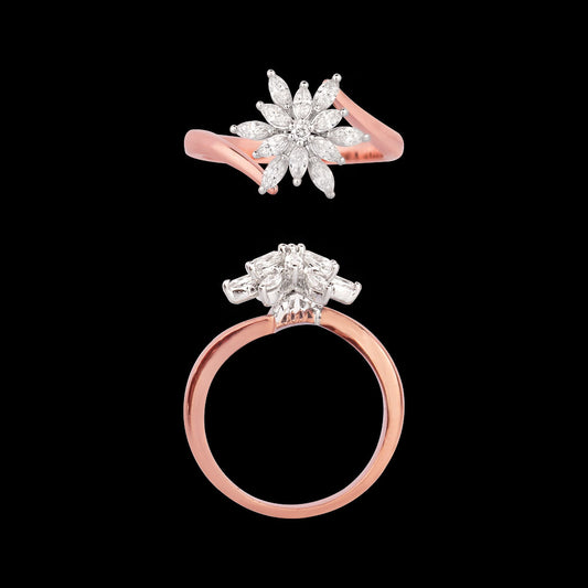 18K Two Tone Gold Diamond Ring - 0.473ct VVS-VS-EF