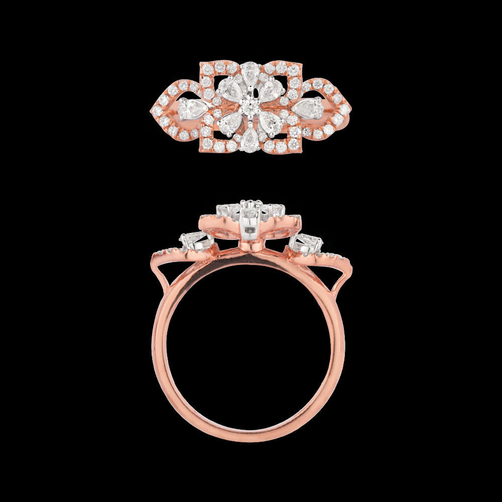18K Rose Gold Diamond Ring - 0.62ct VVS-VS-EF