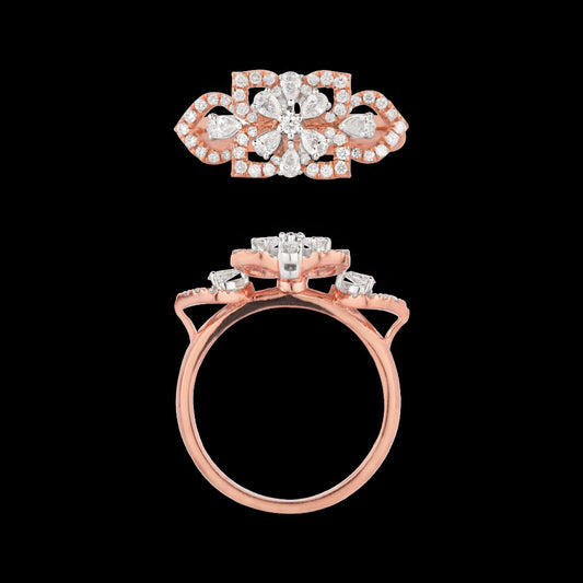18K Rose Gold Diamond Ring - 0.62ct VVS-VS-EF