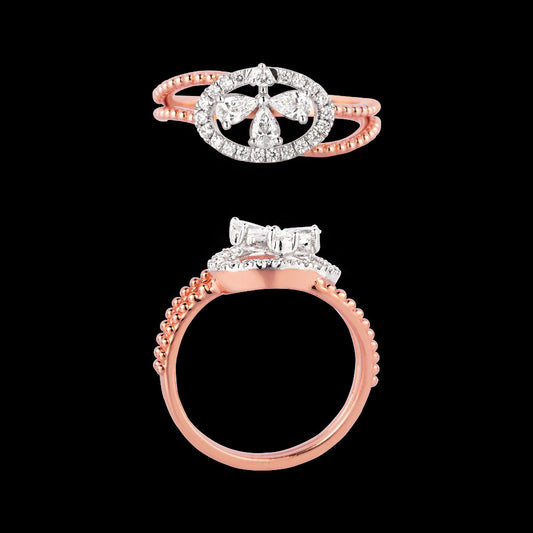 18K Two Tone Gold Diamond Ring - 0.409ct VVS-VS-EF