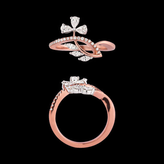 18K Two Tone Gold Diamond Ring - 0.457ct VVS-VS-EF