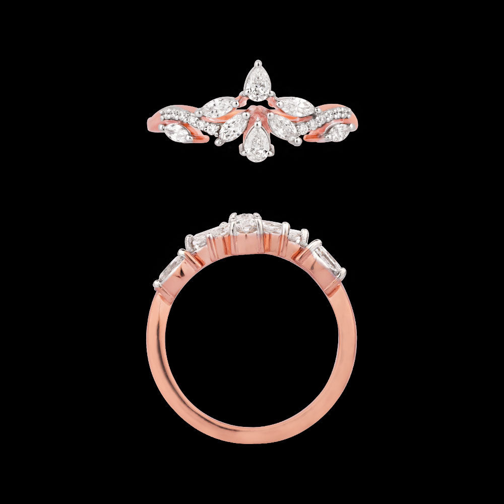18K Two Tone Gold Diamond Ring - 0.459ct VVS-VS-EF