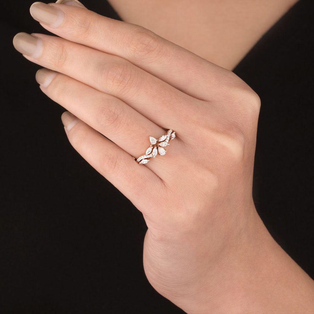 18K Two Tone Gold Diamond Ring - 0.459ct VVS-VS-EF