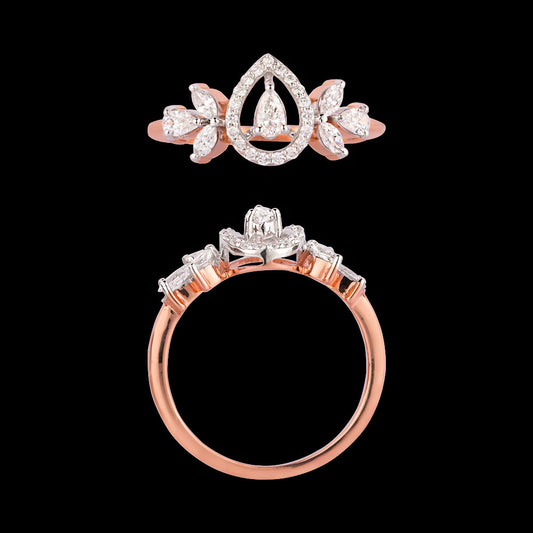 18K Two Tone Gold Diamond Ring - 0.445ct VVS-VS-EF