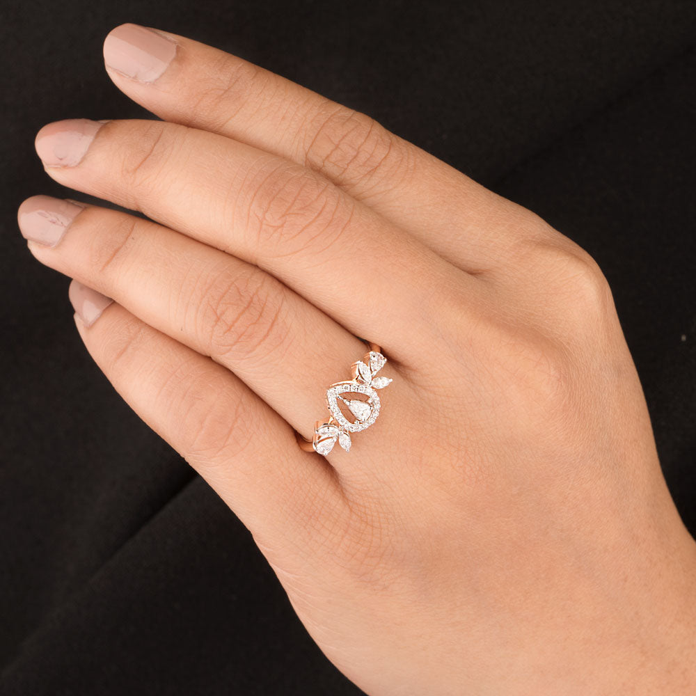 18K Two Tone Gold Diamond Ring - 0.445ct VVS-VS-EF