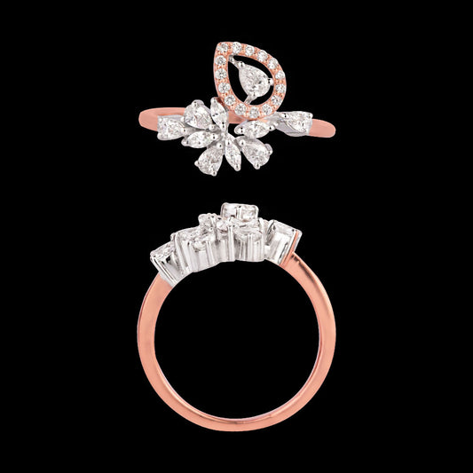 18K Two Tone Gold Diamond Ring - 0.489ct VVS-VS-EF
