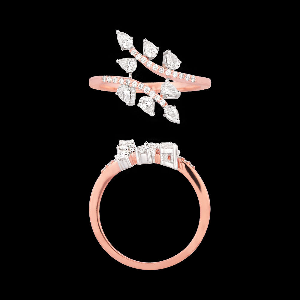 18K Two Tone Gold Diamond Ring - 0.487ct VVS-VS-EF