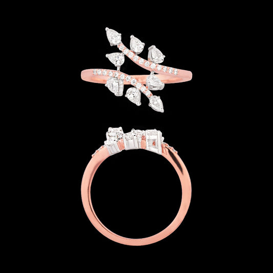 18K Two Tone Gold Diamond Ring - 0.487ct VVS-VS-EF