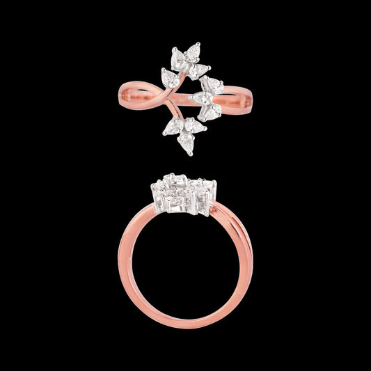 18K Two Tone Gold Diamond Ring - 0.492ct VVS-VS-EF