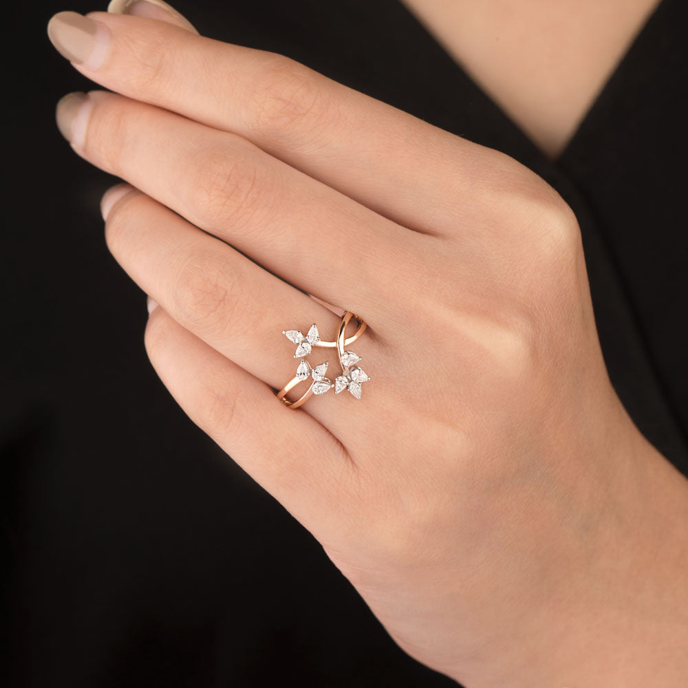 18K Two Tone Gold Diamond Ring - 0.492ct VVS-VS-EF
