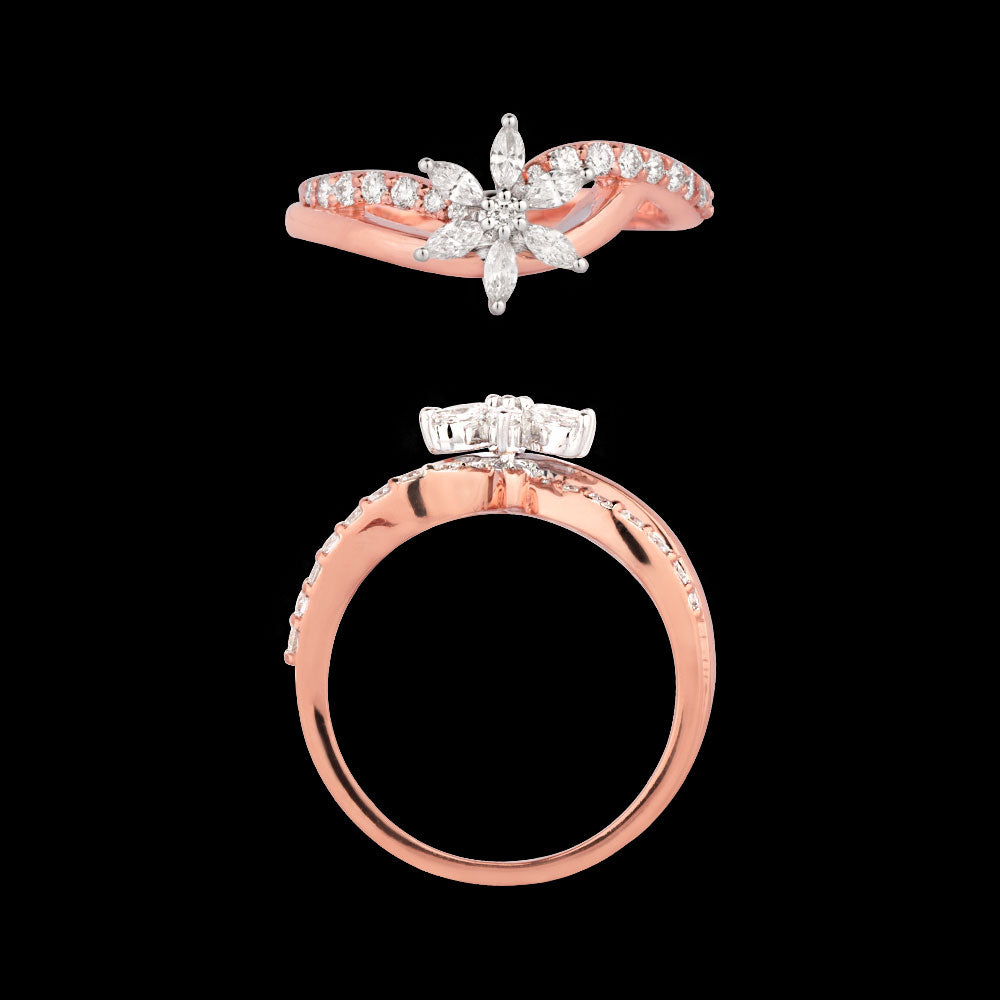 18K Rose Gold Diamond Ring - 0.476ct VVS-VS-EF