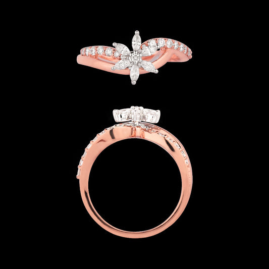 18K Rose Gold Diamond Ring - 0.476ct VVS-VS-EF