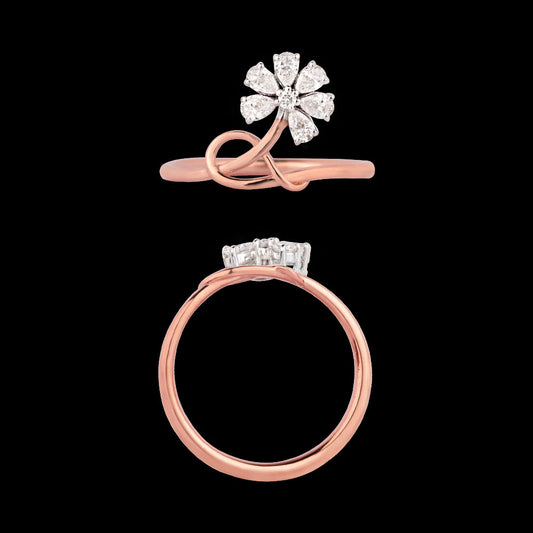 18K Two Tone Gold Diamond Ring - 0.354ct VVS-VS-EF