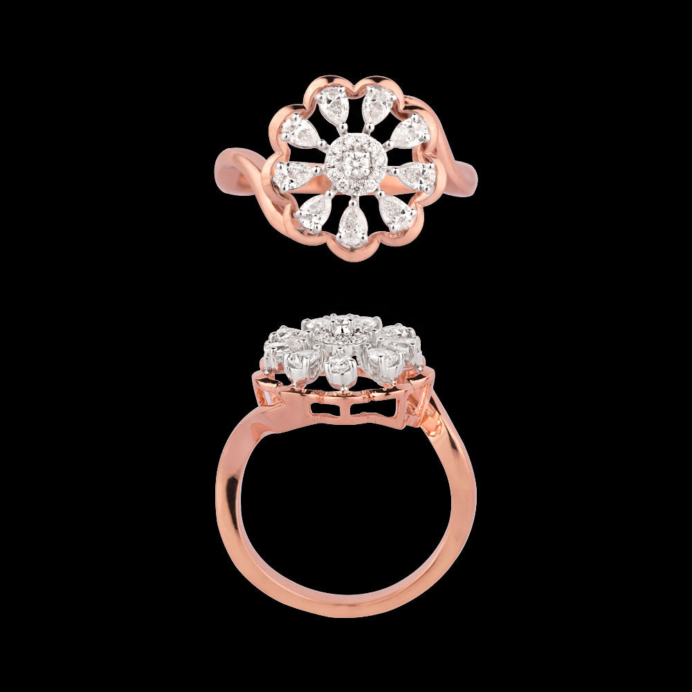 18K Two Tone Gold Diamond Ring - 0.53ct VVS-VS-EF
