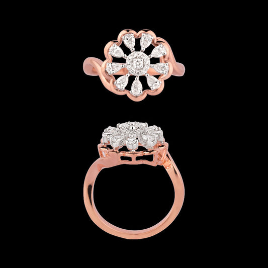 18K Two Tone Gold Diamond Ring - 0.53ct VVS-VS-EF