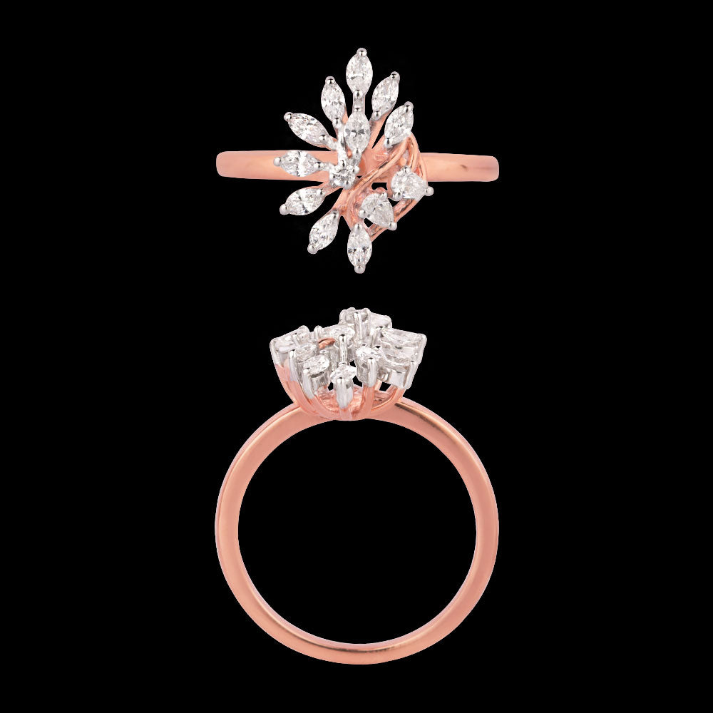 18K Two Tone Gold Diamond Ring - 0.442ct VVS-VS-EF