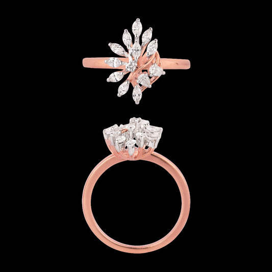 18K Two Tone Gold Diamond Ring - 0.442ct VVS-VS-EF