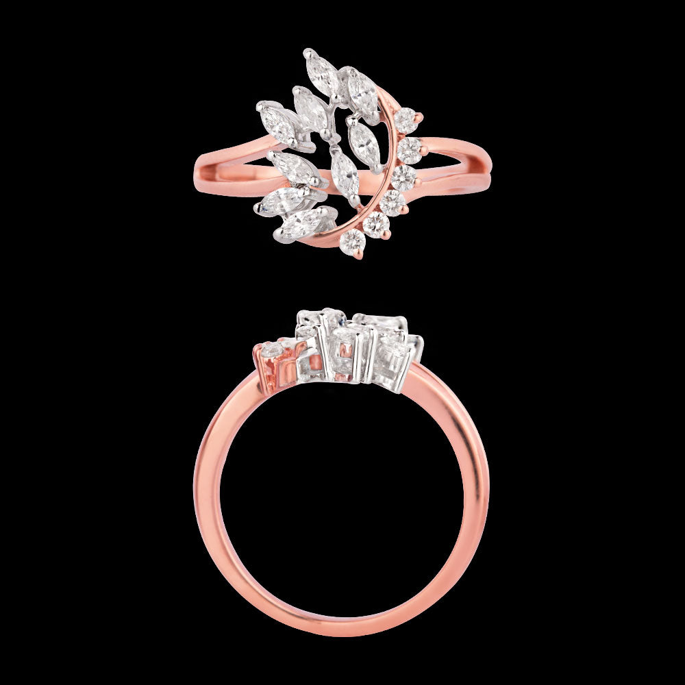 18K Two Tone Gold Diamond Ring - 0.391ct VVS-VS-EF