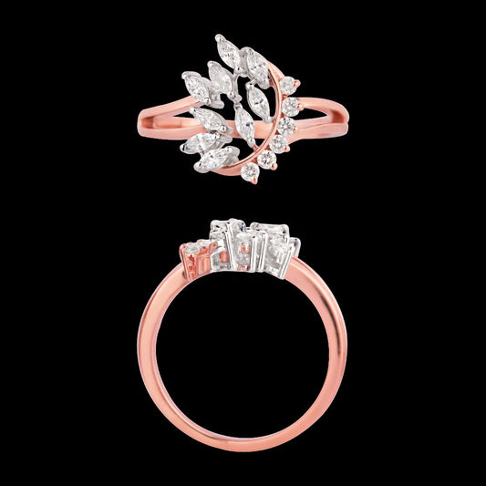 18K Two Tone Gold Diamond Ring - 0.391ct VVS-VS-EF