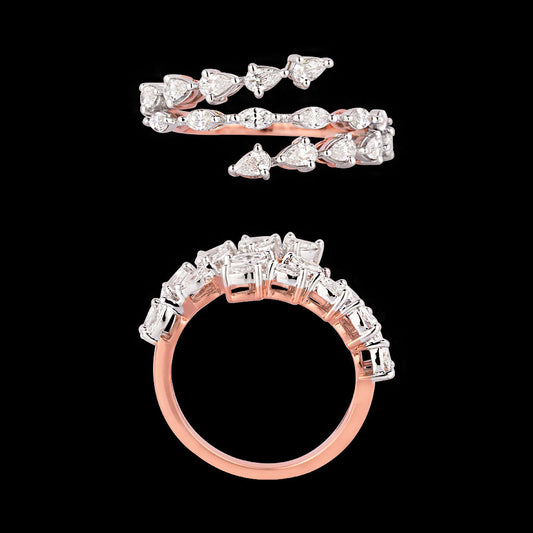 18K Two Tone Gold Diamond Ring - 0.753ct VVS-VS-EF